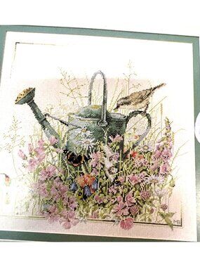 Marjolein Bastin Wildflowers Cross-Stitch Chart By Lanarte Watering Can & Bird
